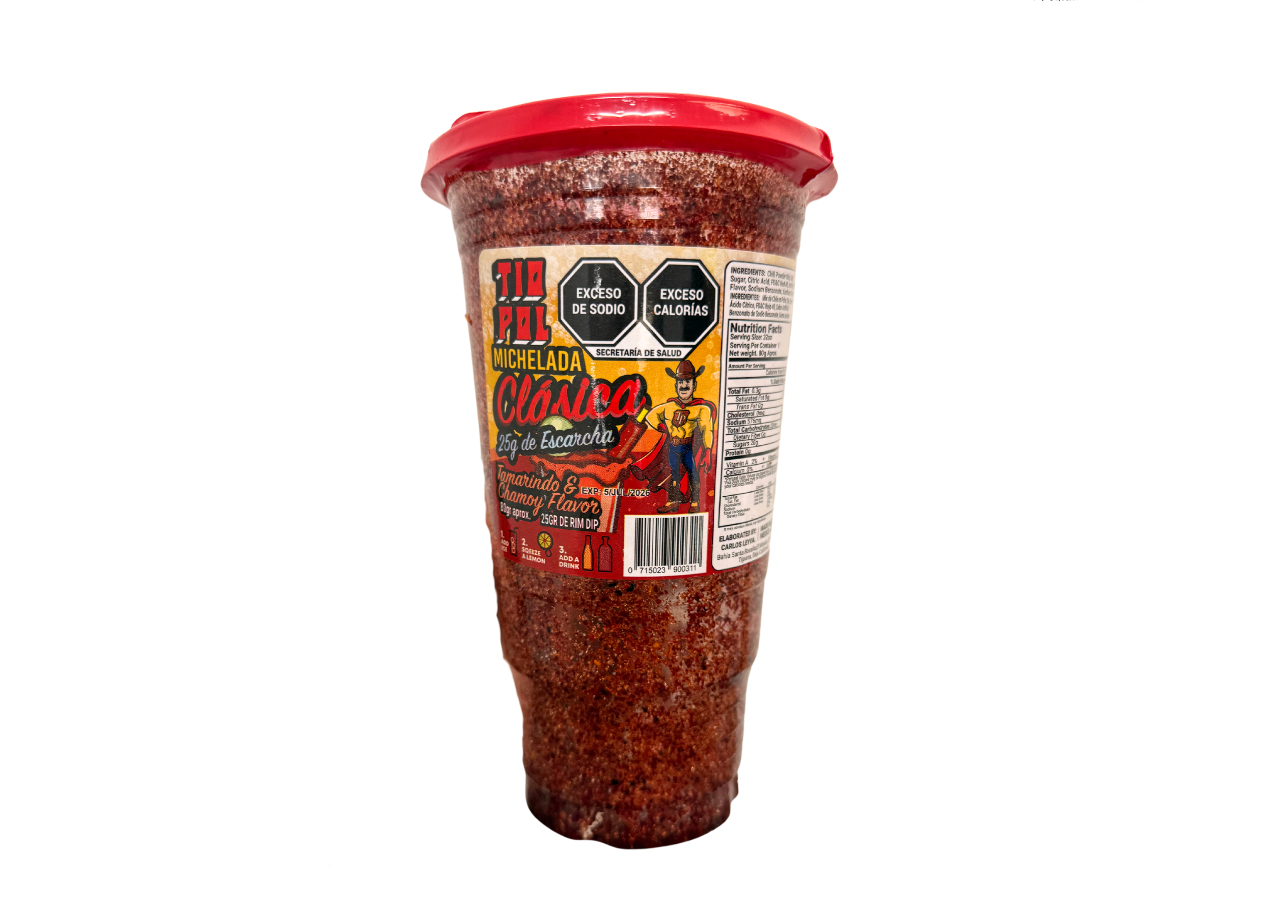 Michelada Cup Pre-Rimmed with Chamoy and Tajín – Ready to Use
